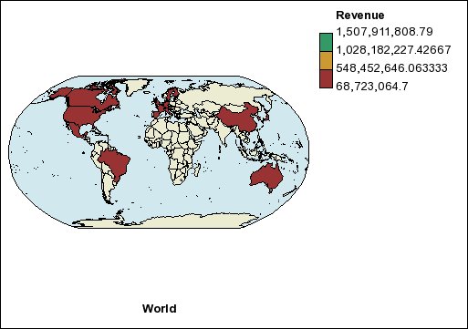 the final map showing revenue by country or region